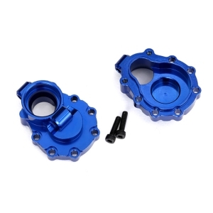 AX8253X Portal housings, inner (rear), 6061-T6 aluminum (blue-anodized) (2)/ 2.5x10 CS (2)