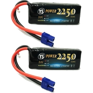 YS-2250-2S-50-EC3(X2) 2250mAh 7.4V 50C LIPO /EC3