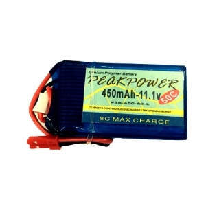 3S-450-50-L PEAKPOWER 11.1v 450mah 50C 리포배터리 (180 CFX/소형 비행기/LED 배터리용)