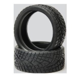 DTOW03013A (4PC, 한대분) 1/10 On Road Black Series Rubber Pull Tyres 4pcs/set (Cross Line)