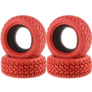 DTOW03012C (4PC, 한대분) 1/10 On Road Rubber Pull Tyres 4pcs/set (Red)