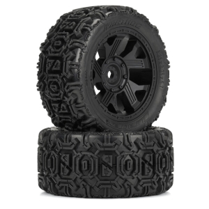 DTX564110 1/6 Warthog F/R 5.7" Monster Truck Tires MTD 24mm Black Ripper (2)