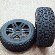 C8389 1:8 CARACAL All Terrain Glued Tire Set (2) Bk Double 6 Spoke [MINGYANG] 접착완료