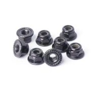 KOSWORK M4 Steel Serrated Flanged Nylon Lock Nuts Black (w/container) (8)