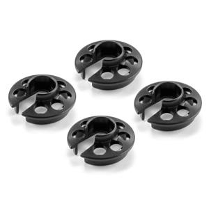 308033-K (X4-23,24) ALU XLP SHOCK SPRING RETAINING COLLAR - BLACK (4)