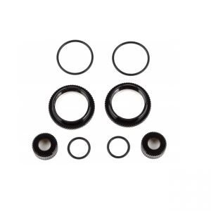 91929 13mm Shock Collar and Seal Retainer Set, black aluminum