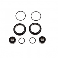 91929 13mm Shock Collar and Seal Retainer Set, black aluminum