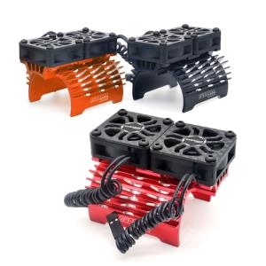 697238888373 Double Fans+40mm Heatsink Red 8.4V / 27000RPM for 1/8 (40/42mm Motor) Black