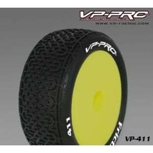 VP411U-RY-D-SF (1:10 버기용 타이어+휠) Friction1/10 4WD Elec. Offroad Buggy Rear Rubber Tyre Unglued【Durango Yellow dish rim】Super Flexx  한봉지 2개 포함