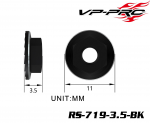 RS-719-3.5-BK M4 Alum Serrated Wheel Nut -3.5mmH