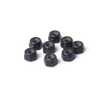 KOSN1014 M4 Steel Serrated Flanged Nylon Lock Nuts Black (w/container) (8)