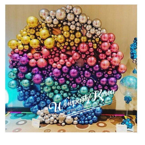 13센티 크롬풍선 혼합 50개-8색 랜덤혼합