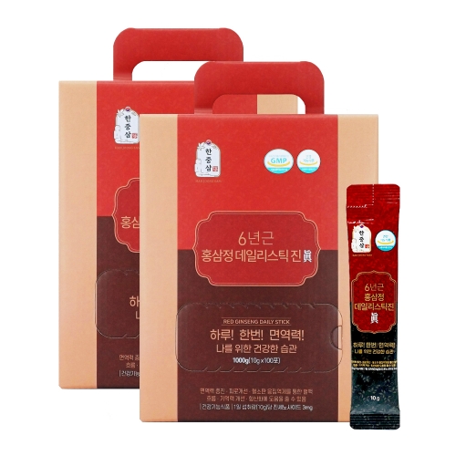 한중삼 6년근 홍삼정 데일리 스틱 진 100포 2박스