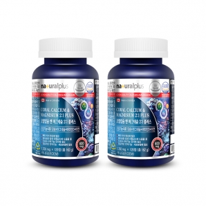 내츄럴플러스 코랄칼슘 앤 마그네슘 2:1 플러스 120정 2통