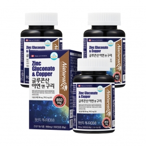 네추럴라이즈 글루콘산 아연 앤 구리 100정 3박스