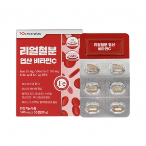 광동생활건강 리얼철분 엽산 비타민C 60정