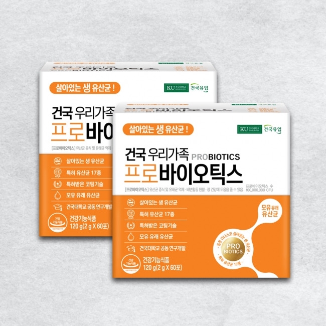 건국 우리가족 프로바이오틱스 120g(2g x 60포) 2박스