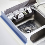 강력흡착 다막아 실리콘 싱크대 물막이+수세미 홀더세트