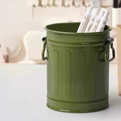 레트로 스틸 바스켓 멀티홀더 다용도 연필꽂이 펜꽂이 휴지통