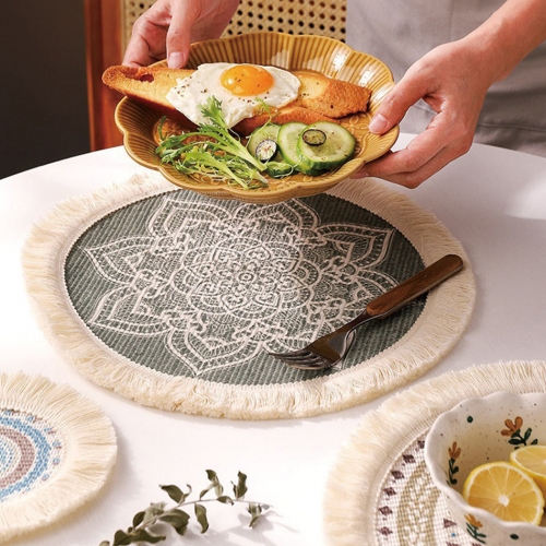 아르코 패브릭 원형 티 코스터 플레이스 매트 컵받침