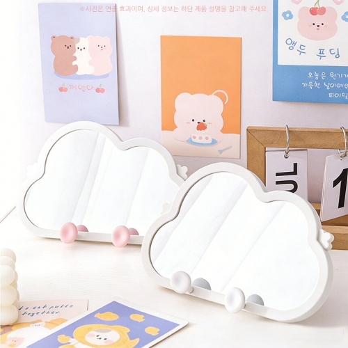 구름 메이크업 거울 휴대용 벽걸이 화장대 탁상거울