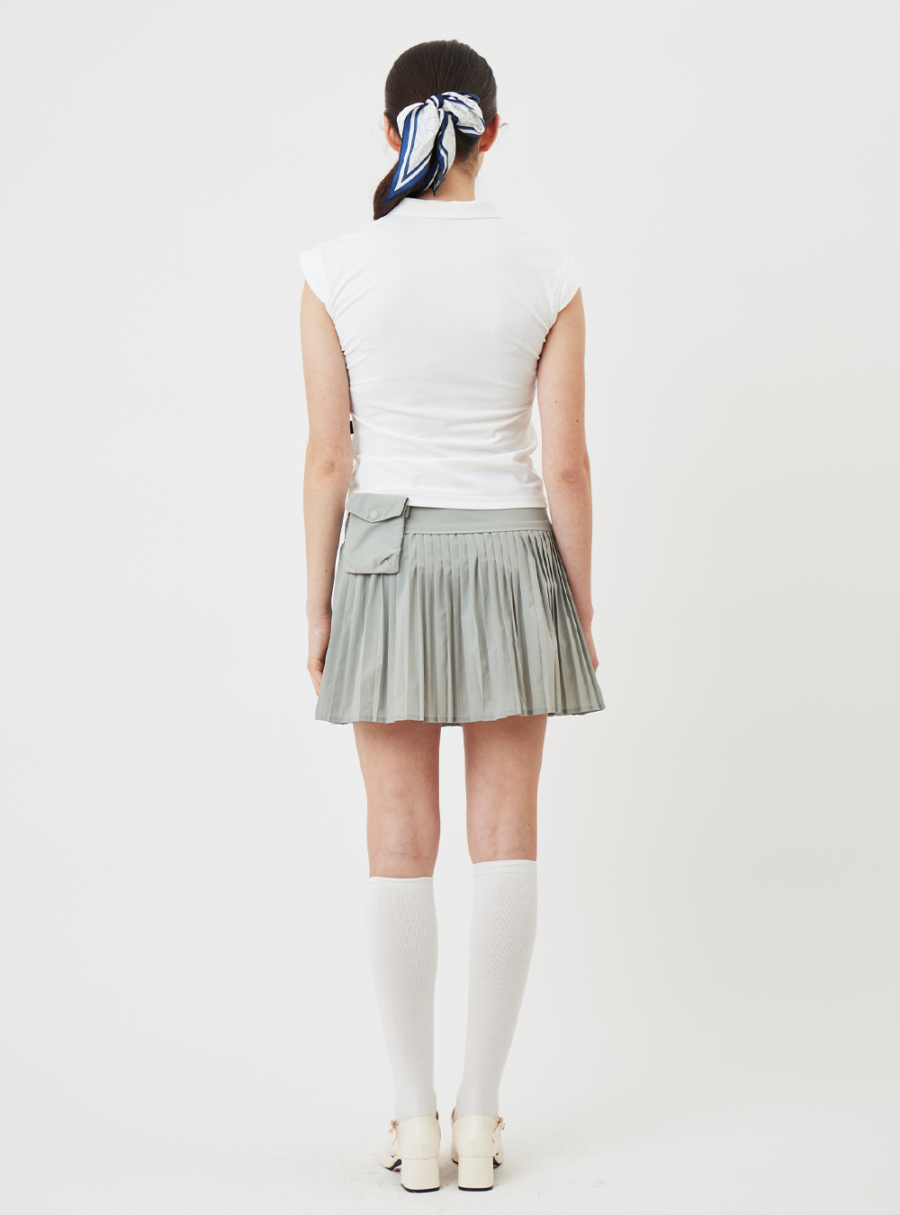 슬림핏 슬리브리스 폴로셔츠 화이트