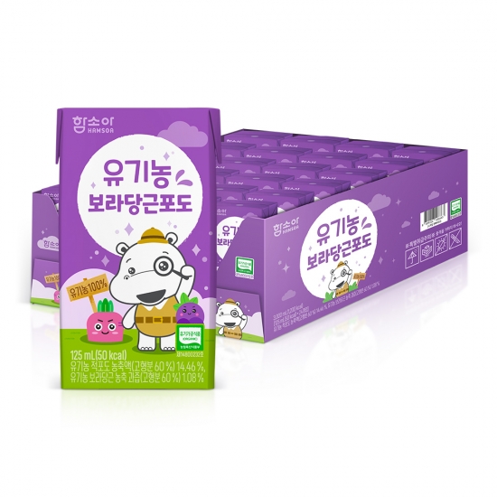 함소아 유기농 보라당근포도<BR>125ml x 24팩