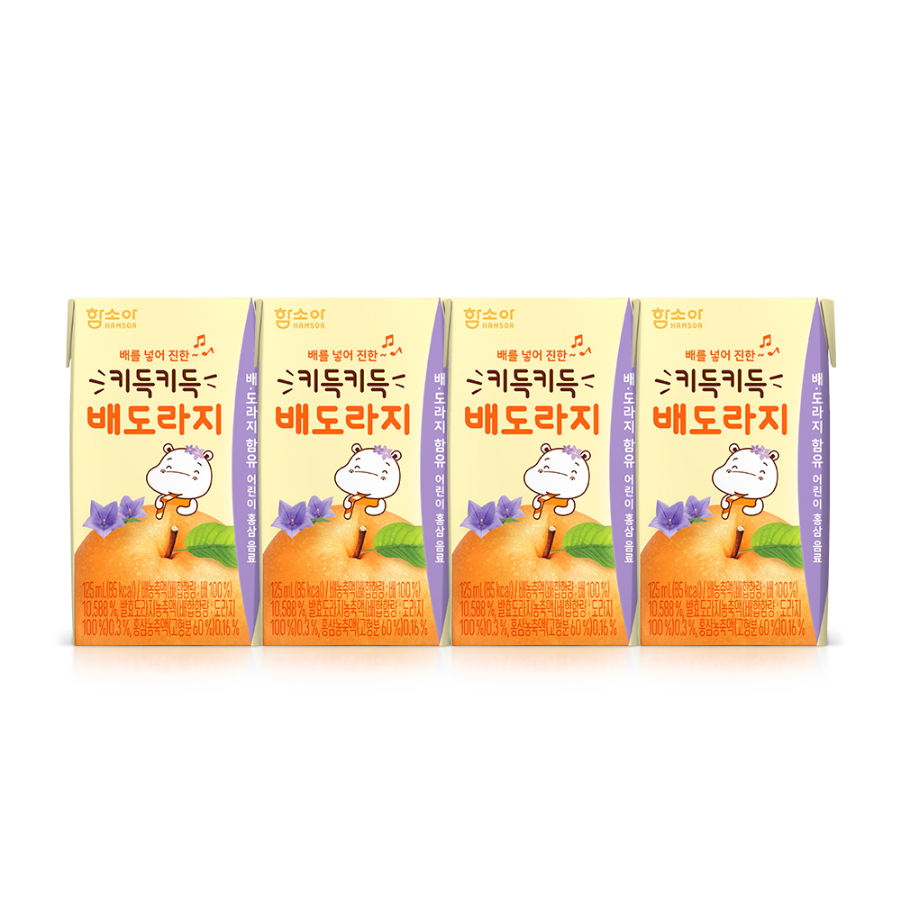[🍀회원 전용🍀]함소아 키득키득 배도라지<BR>125ml x 4팩소비기한 : 2027-04-06