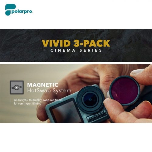 [폴라프로]오즈모 액션 비비드 5팩 렌즈필터 시네마시리즈 Osmo Action Vivid 5-Pack ND4/PL, ND8/PL, ND16/PL, ND32/PL & ND64/PL