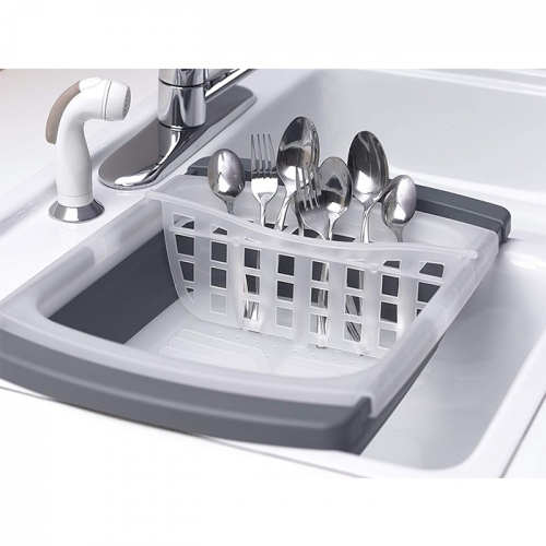 접이식 식기건조대 캠핑용 공간절약 주방 Progressive Collapsible Over-The-Sink Dish Drainer