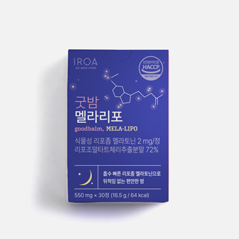 리포좀 식물성 멜라토닌 2mg 굿밤 멜라리포(550mg*30정)-1박스