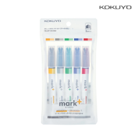 고쿠요 마크플러스 투톤 컬러 형광펜 5색 세트2 PM-MT100-5S2