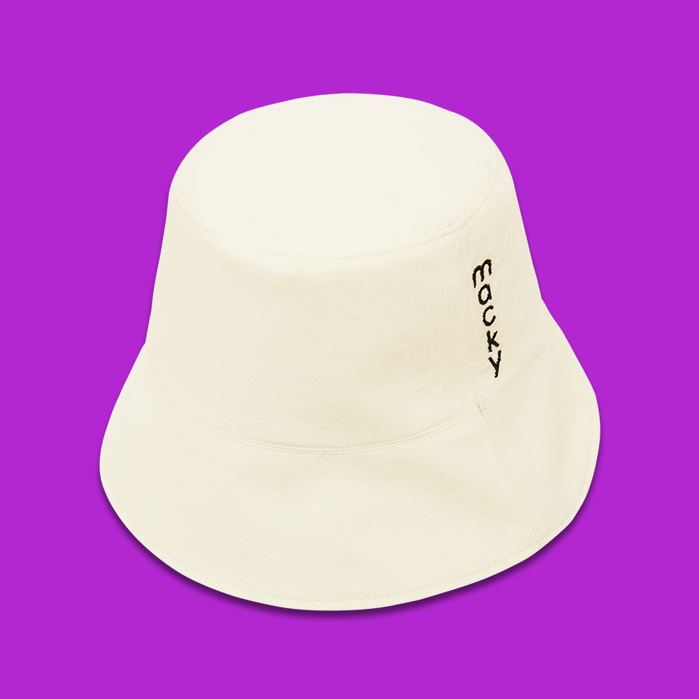 corduroy bucket hat_white