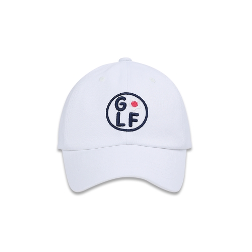 circle golf ball cap_white