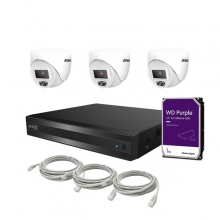 D-3 간편설치 NVR PoE Full HD 210만화소 3SET 풀패키지 보안용 HDD포함  TN-HDFP_Lite + TITDx 3