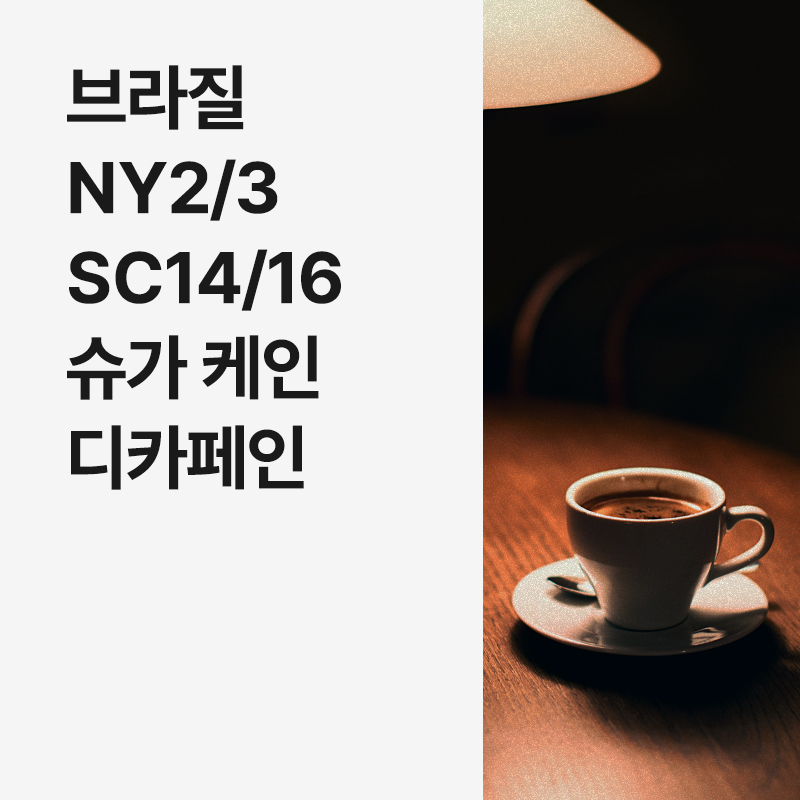 브라질 NY2/3 SC14/16 슈가 케인 디카페인