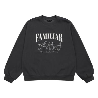 [소이] 여자 겨울이월 캣프렌즈기모맨투맨티(24W0453)