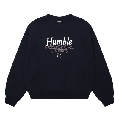 [에꼴리에] 여자 겨울이월 소프트기모 리본맨투맨티(24D0453)