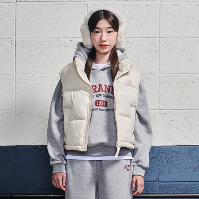 [에꼴리에] 여자 겨울이월 크림크롭웰론조끼(24D0153)