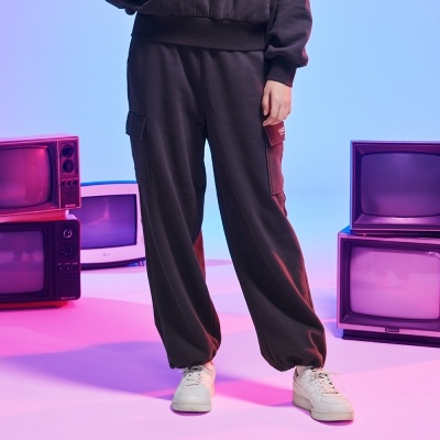 [틴톡] 여자 겨울이월 차콜 양기모 셋업 카고바지(24RT756)