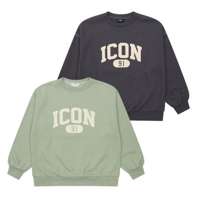 [에꼴리에] 여자 겨울이월 빈티지무드아이콘맨투맨티(24D0491)