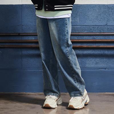 [에꼴리에] 여자 겨울이월 스트레이트 기모 워싱블루진(24D0257)