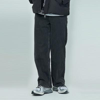 [소이] 남자 겨울이월 스트레이트기모블랙진(24W0206)