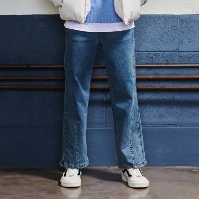 [에꼴리에] 여자 겨울이월 커브드 부츠컷 빈티지블루진(24D1264)