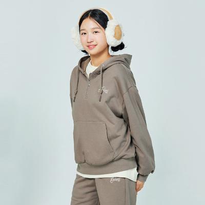 [소이] 여자 겨울이월 브라운후드기모셋업티(24W1751)