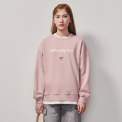 [에꼴리에] 여자 봄이월 루즈핏 리본퍼피 맨투맨티(25A0451)