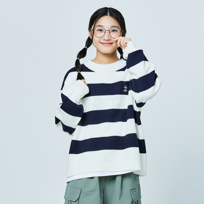 [소이] 여자 봄이월 루즈핏스트라이프니트티(25S5051)