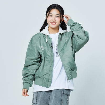 [소이] 여자 가을이월 카키크롭항공점퍼(25S0152)