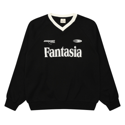 [틴톡] 여자 봄이월 스포티 파이핑 브이넥 맨투맨티(25OT451)