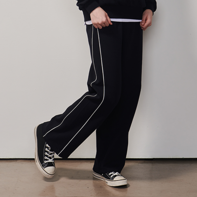 [에꼴리에] 여자 봄이월 커브드 파이핑 와이드바지(25A1752)